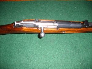 Top view of a bolt of a mosin nagant with a hex receiver